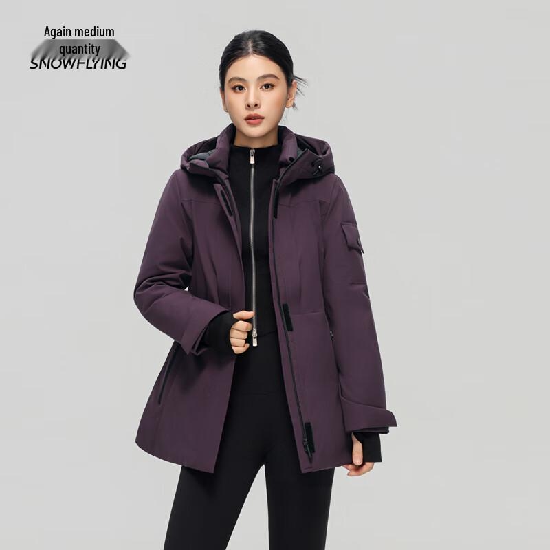 Женский пуховик XueZhongFei с капюшоном и поясом 2XL