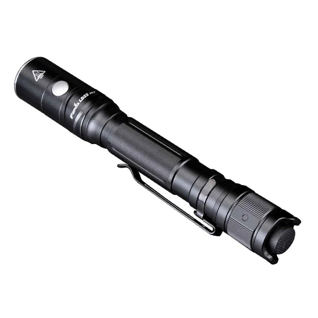 Fenix LD22 Max 800 AA Battery Aluminum IP68 Dustproof and Waterproof V2.0 Flashlight, Lumens, USB-C Rechargeable, Compatible, Alloy,