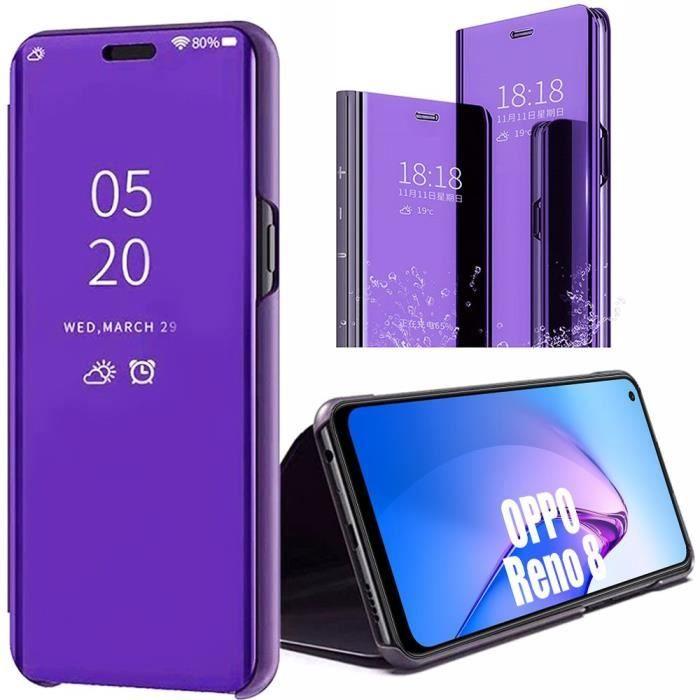 Hülle für OPPO Reno 8 5G Schutz Vorne und Hinten Smart Case Clear View Violett