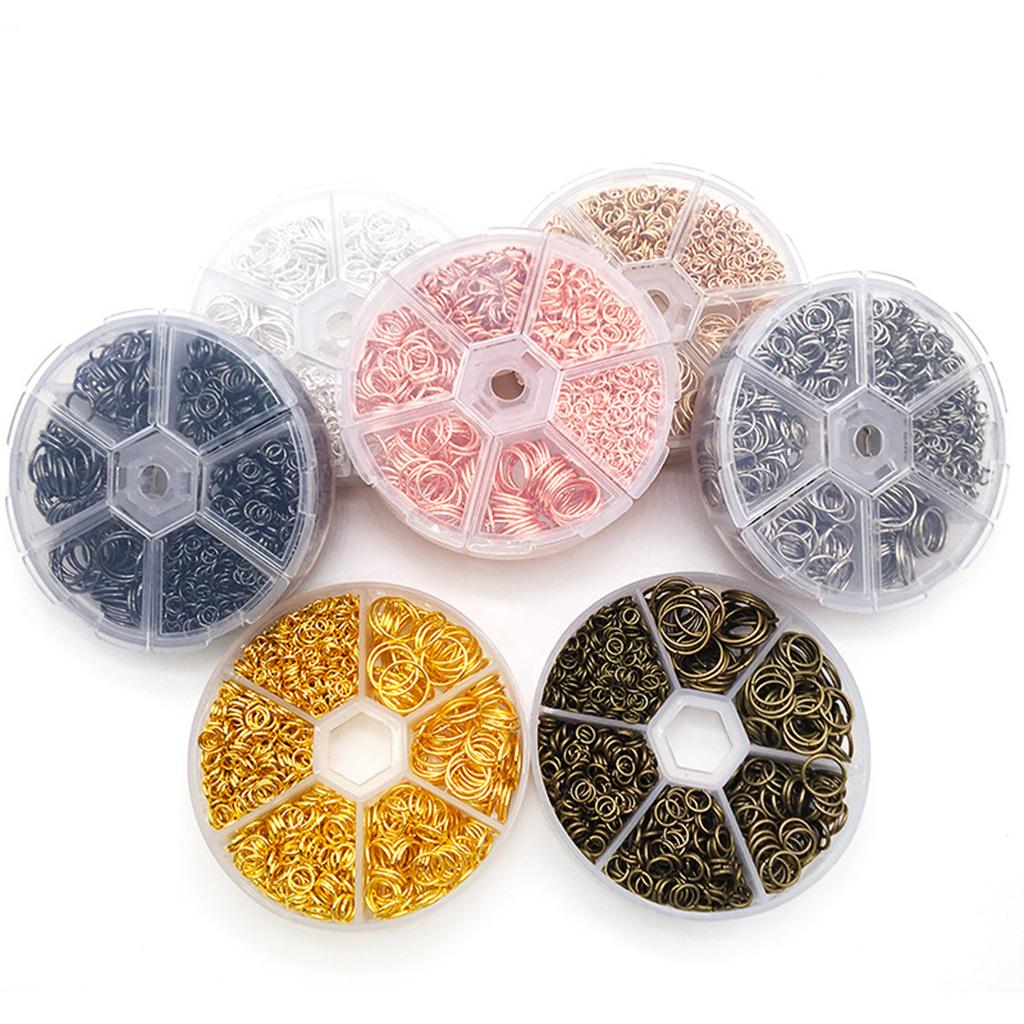 About 1000Pcs 6 Different Sizes Open Jump Rings,4mm 5mm 6mm 8mm 10mm 12mm with 1Pc Jump Ring Open/Close Tool for DIY Crafts Gift