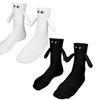 Magnetic Couple Socks with Embroidered Eyes and Holding Hands Design
