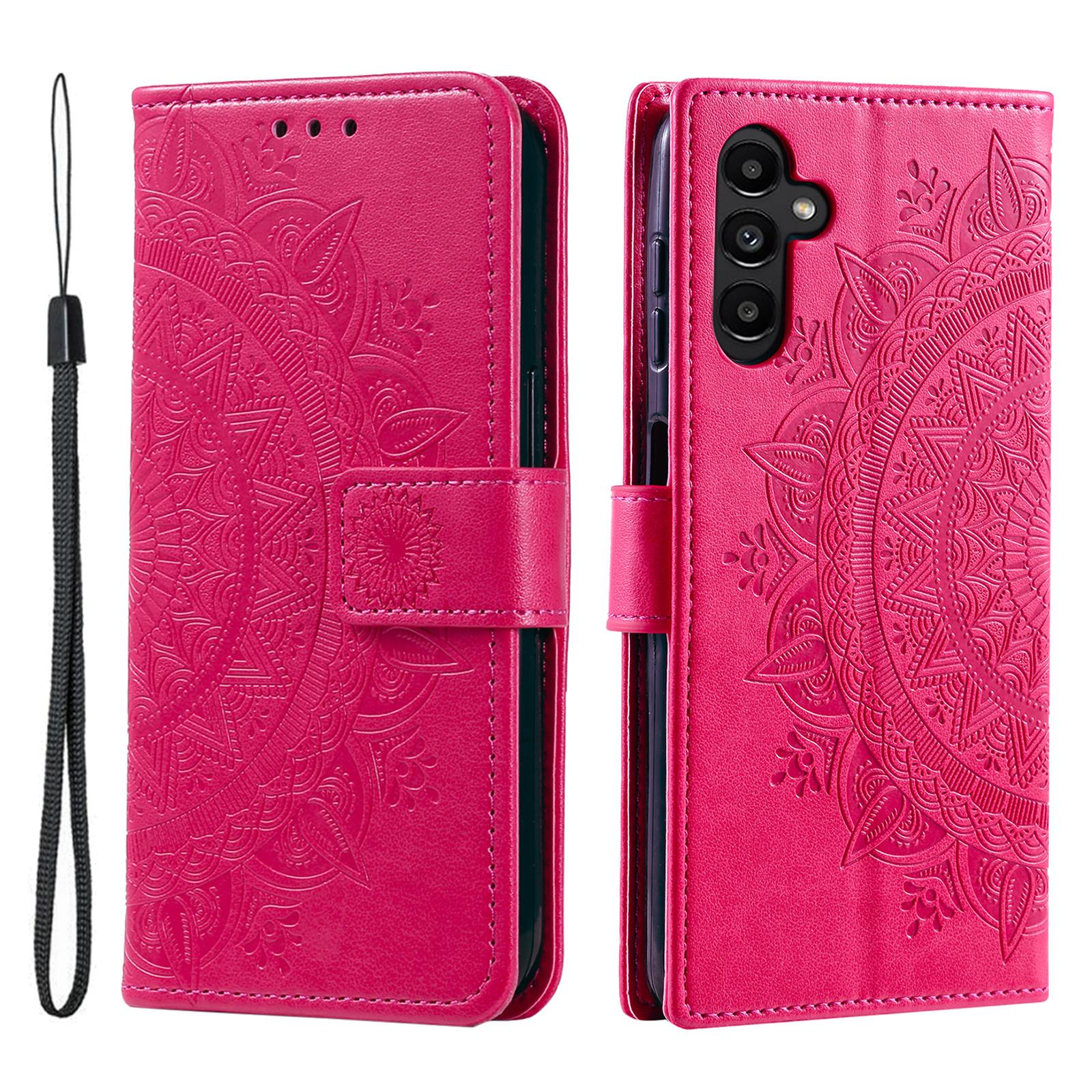 

For Samsung Galaxy A35 5G Wallet Case Mandala Pattern Flower PU Leather Phone Cover Rose
