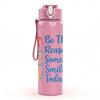 1PC Be The Reason Someone Smiles Today 750ml Color Plastic Sports Water Bottle Leakproof Flip Straw Lid Suitable for Sports Office Home Use