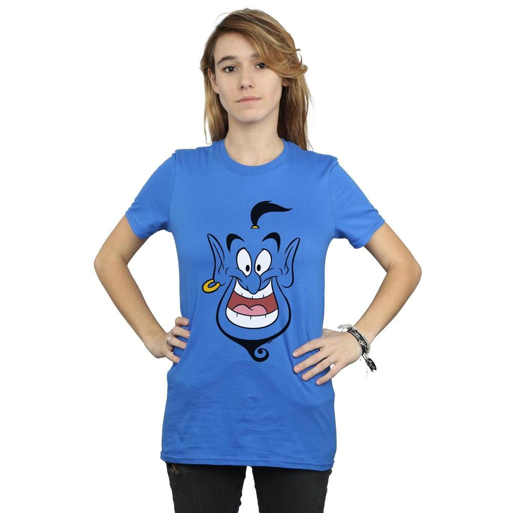 Disney Womens/Ladies Aladdin Genie Face Cotton Boyfriend T-Shirt