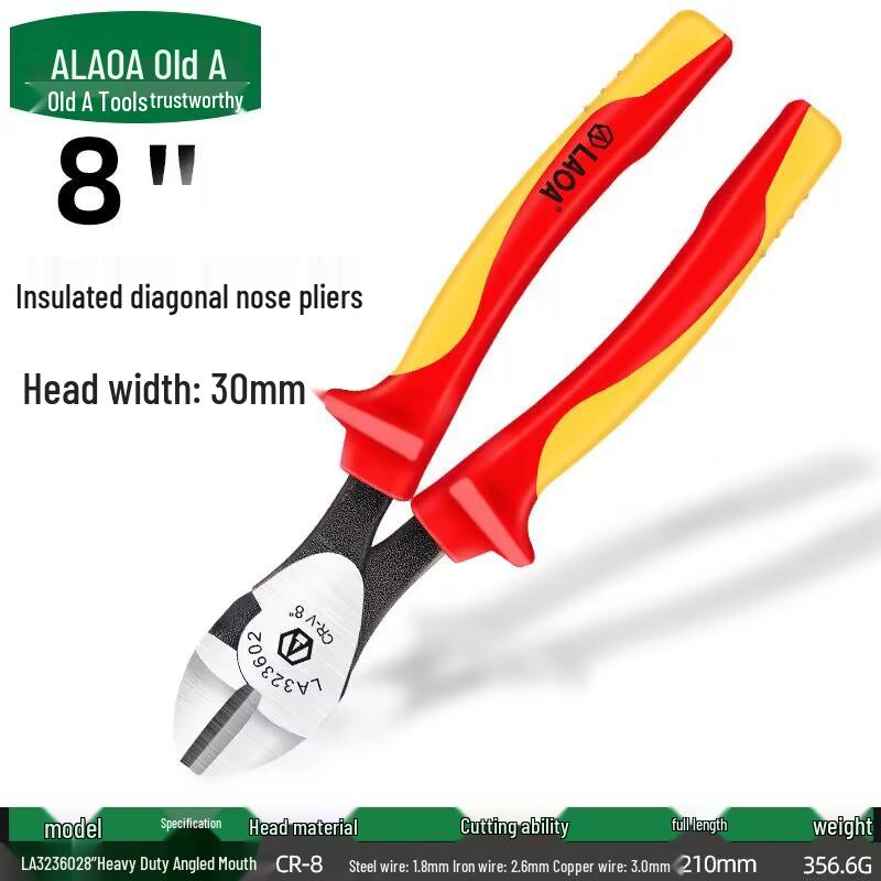 VDE Certified 1000V Insulated Electrician Pliers - Combination, Wire Cutters, Needle Nose, and Angled Pliers