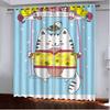 Curtains Cute Cartoon Cat Single Series 3D Digital Printing High Density Blackout Curtains