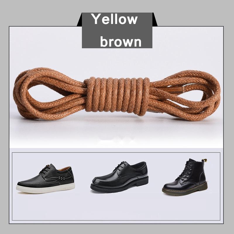 Cotton Waxed Shoelaces Round Oxford Shoe Laces Boots Laces Waterproof Leather Shoelace Length 60/80/100/120/140/180 CM 1Pair