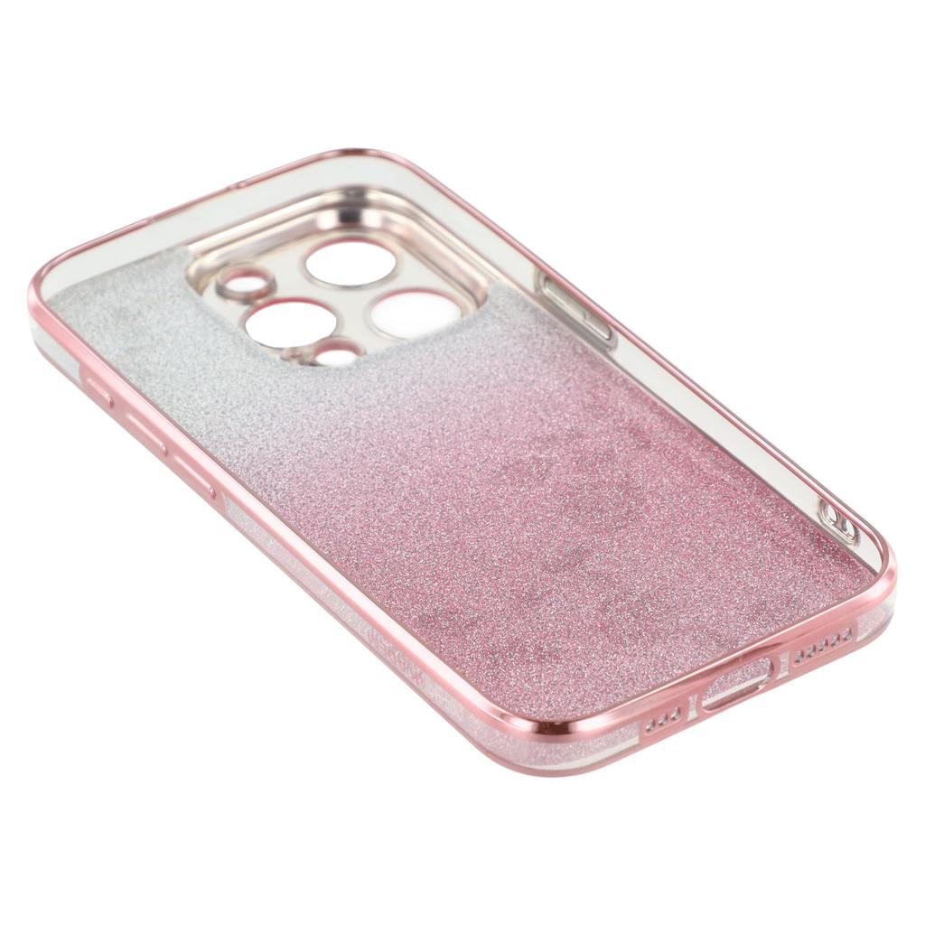 KADEM Rhinestone Decor Flower Pattern TPU Cover for iPhone 12 Pro Max 6.7 inch,Stylish Gradient Glitter Powder Anti-drop Back Case