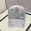 Ladies Hat Colorful Glass Rhinestone Cap Butterfly Fashion Baseball Cap Women's Sunscreen Sun Hat