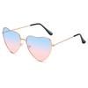 Heart Frame Gradient Color Sunglasses Metal Frame Two-tone Lenses UV Protection Eyewear Outdoor Fashion Trend Sunglasses