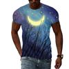 Grafická trička Summer Night Scene Muži Módní trend Kreativní vzor Tričko Hip Hop harajuku Pohledná trička s 3D tiskem Topy