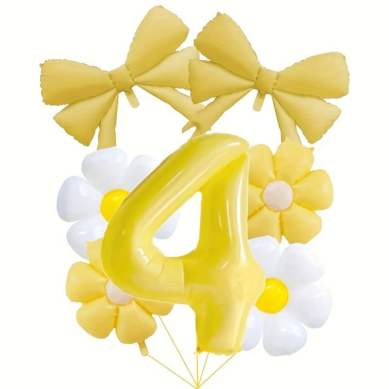 8pcs Daisy Flowers Yellow 1-9 Number Foil Balloons Boy and Girl Favorat Balloon Birthday Party Decoration Baby Shower Gifts