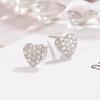 Flash Diamond Love Hear Stud Earrings Small Niche Earrings for Women
