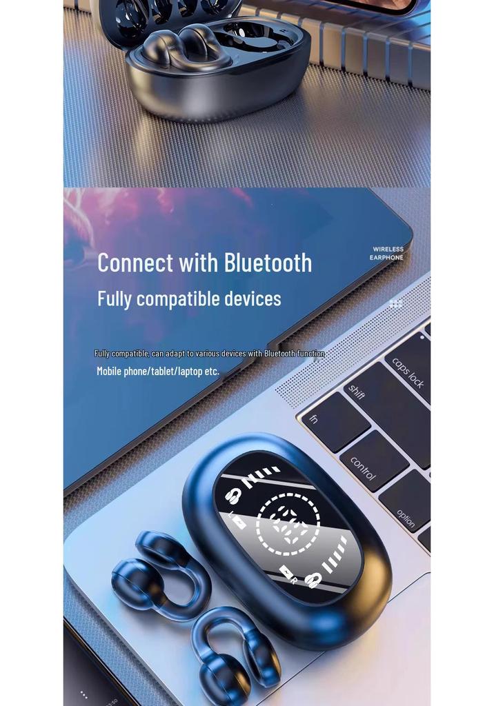 2026 New Model Air Conduction Bluetooth Earphones: Ear Clip Style, High Sound Quality, Long Battery Life, Non-In-Ear Design, Ideal for Sports.