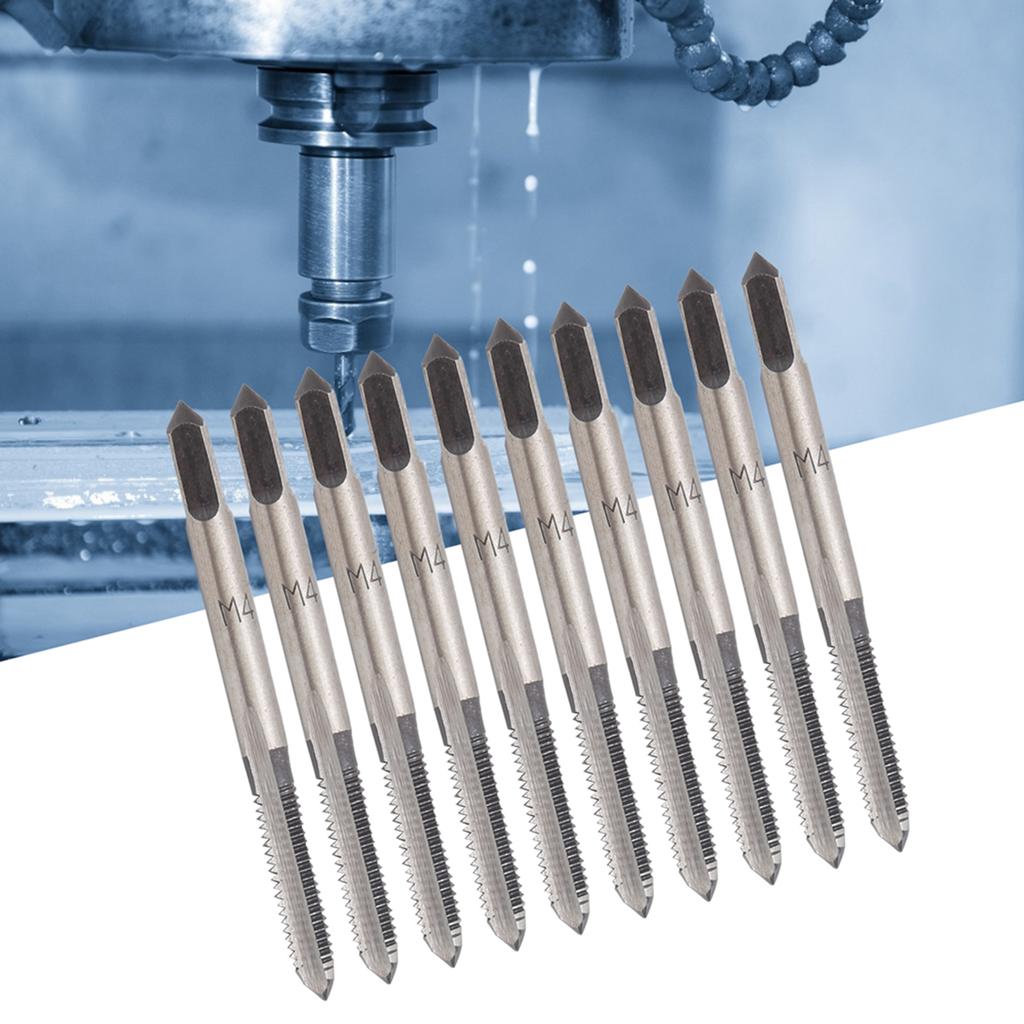 10Pcs Metric Tap Manual M4 Carbon Steel Hardware Machine Tools Industrial Supplies
