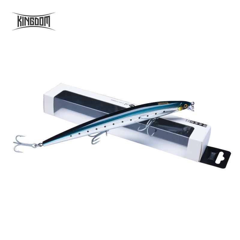 Kingdom Havfiskesluker 18cm 29g 33g Flytende Langsomtsynkende Agn Minnow Wobbler Kunstige Harde Agn VMC Kroker Fiskeutstyr