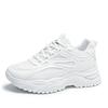 Fashion White Sneakers Women 2025 New Leather Chunky Sneakers Women's Sports Shoes Thick Tennis Vulcanized Shoes Basket Platform Shoes