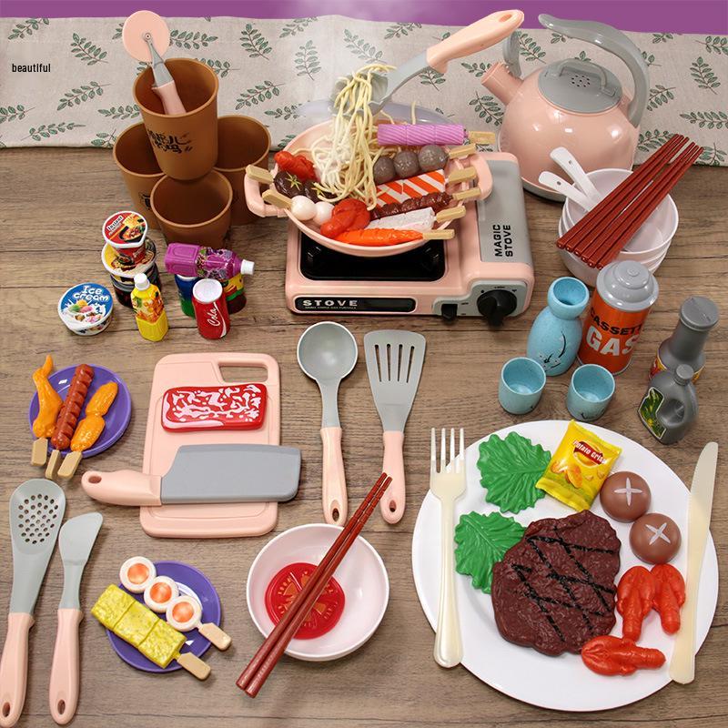 Children's Hot Pot Pretend Play Set: Realistic Kitchen Cookware for Kindergarten and Dollhouse Fun