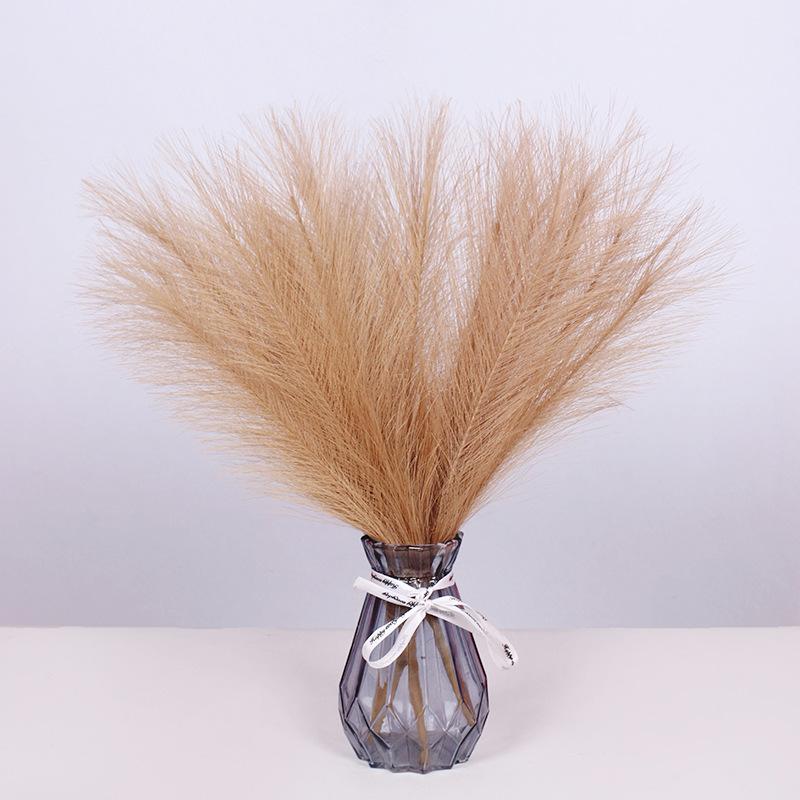 6Pcs 45cm Artificial Pampas Grass Bouquet New Year Holiday Wedding Party Home Decoration Plant Simulation Dried Flower Reed