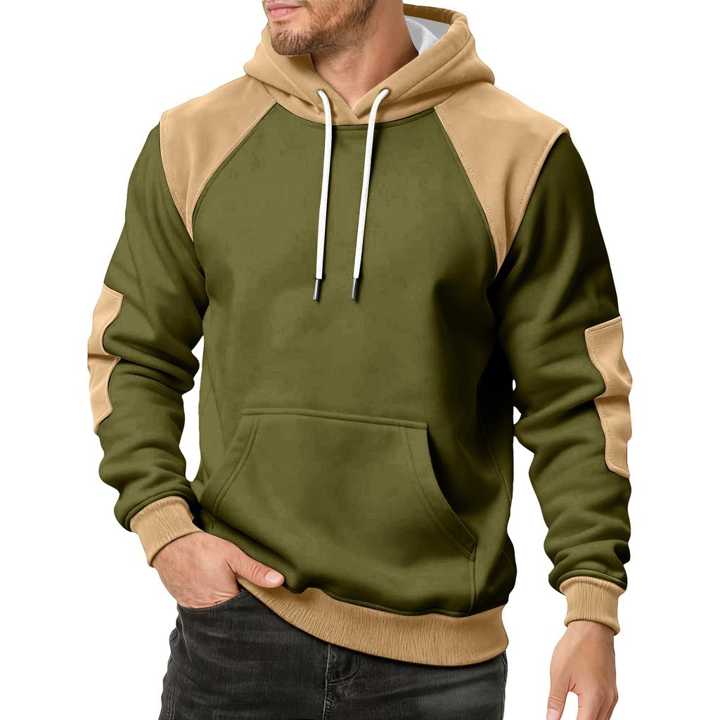 Men's Colorblock Sweatshirt Hoodie Men's Sports Large Size Casual Sweatshirt