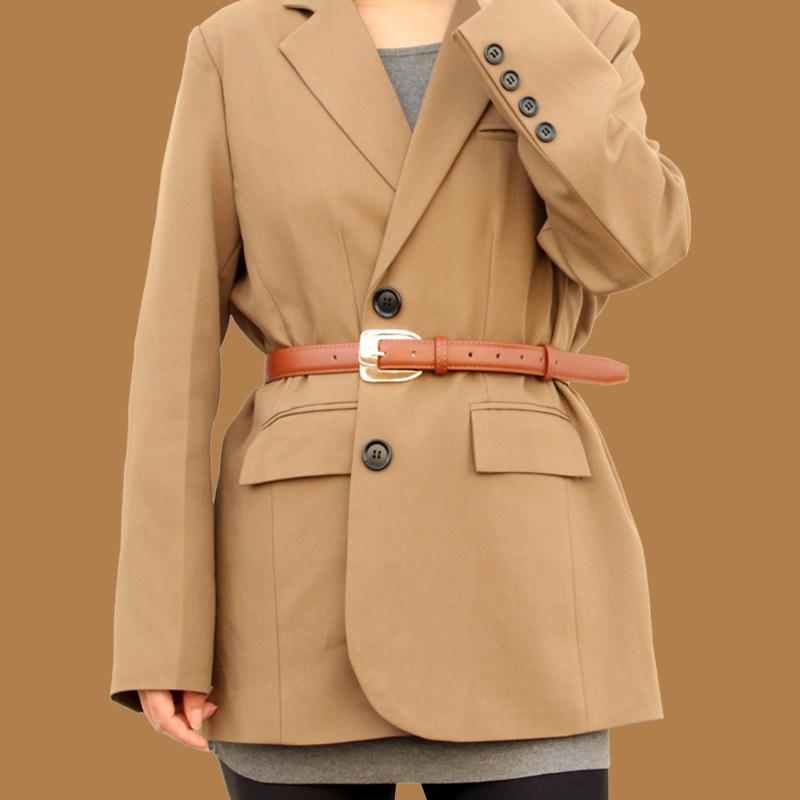 Ladies' Fashionable and Simple Pu Belt, Casual Pin Buckle Belt, Versatile and Trendy Decorative Clothes and Pants