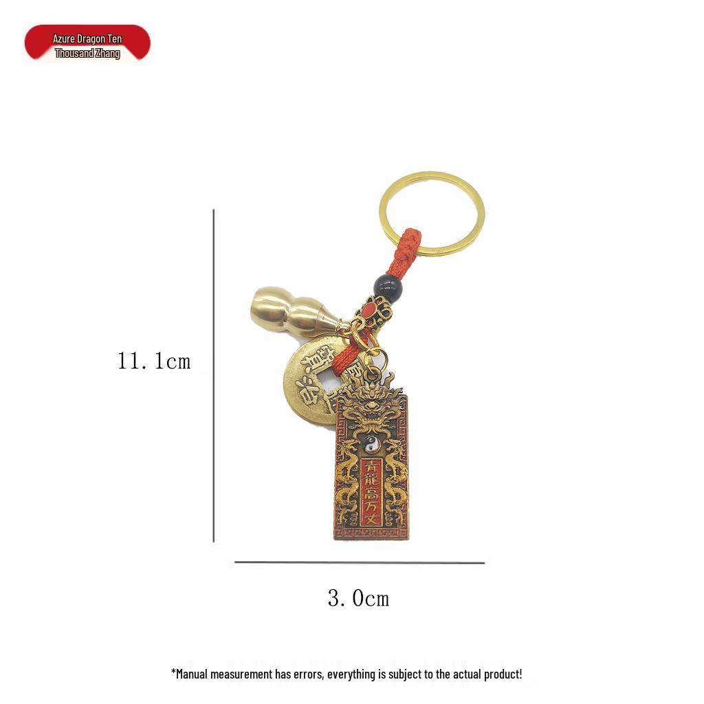 Popular Alloy Lucky Keychain Pendants: Zhuazhou Abacus & Temple Crafts