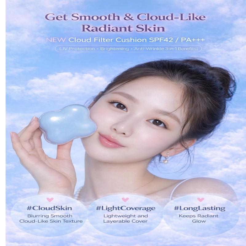 Etude Conjunto de Base Cushion Nuvem (15g + Refil 15g + Nymph Aura Volumer 8g)