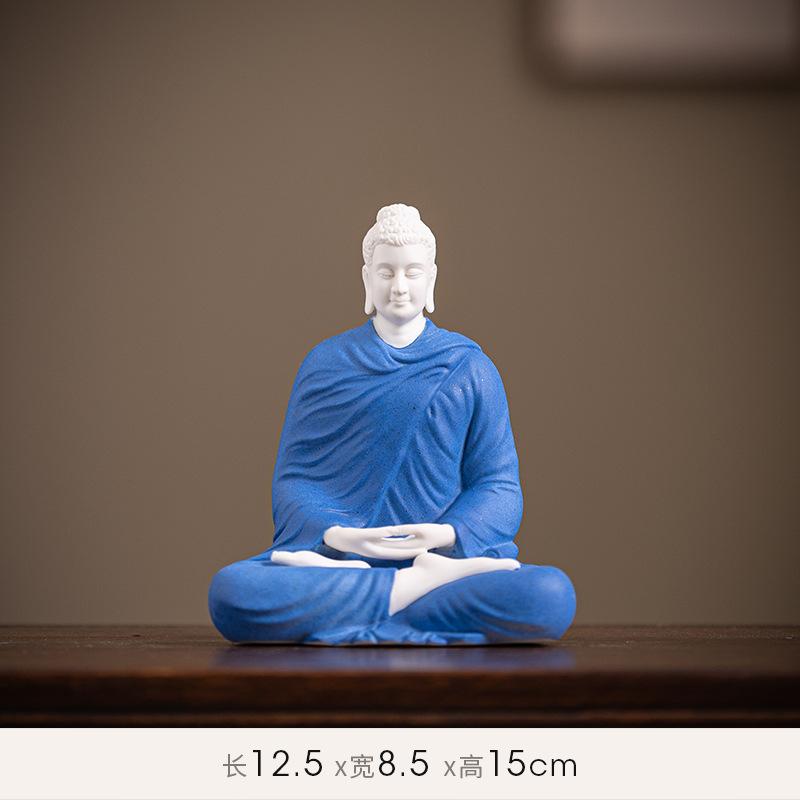 Statua di Buddha Buddha Sakyamuni Statuetta Buddha Tathagata Lampada Ceramica Cerchio Soggiorno Per Incenso Portico Decorazione Casa