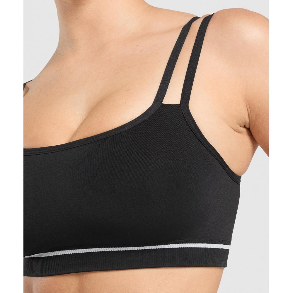 Gymshark Contrast Seamless Sports Bra Black B2c1i Bb2j
