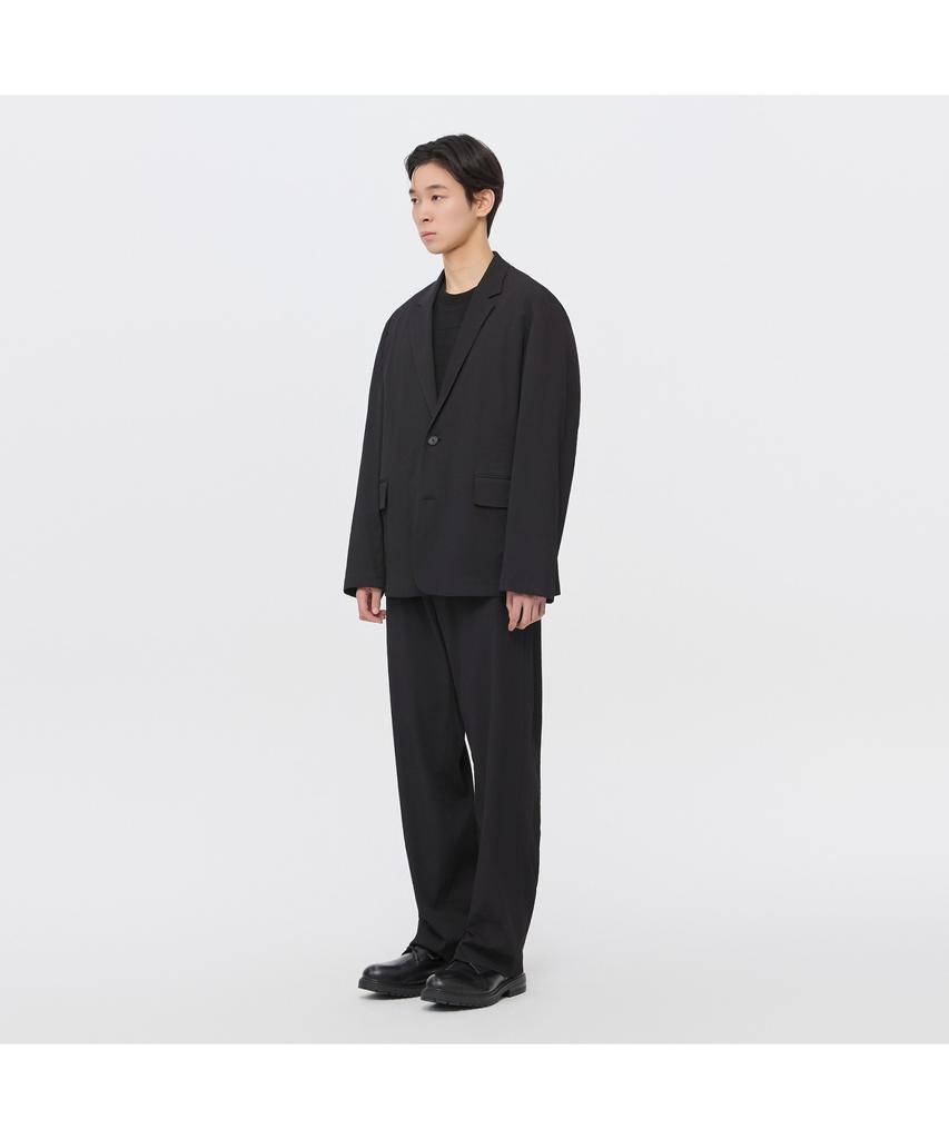Keoseuuteommellou [Essentials] Black Loose Fit Pleats Setup Pants C9Pam26422Bkx
