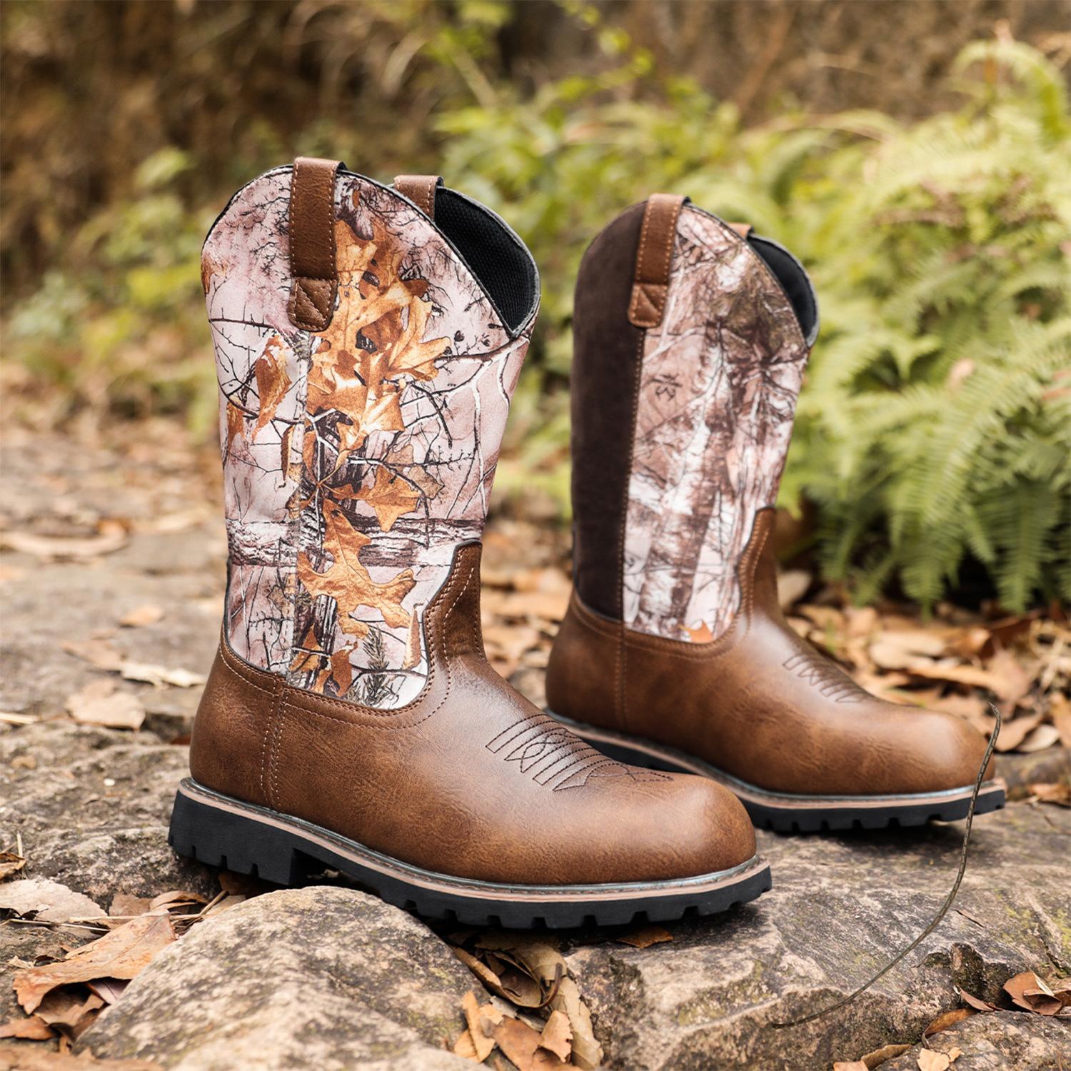 6091 big tree element western cowboy boots embroidery craft retro men s boots tall tube spot fast delivery 38 5518₽