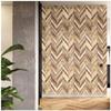 HaoHome 3m Handpainting Peel and Stick Wallpaper Herringbone Wood Panel Self-Adhesive Prepasted Wallpaper Wall Mural
