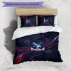 Crystal Palace Football Printed 3 Pieces Bedding Set, Comfortable Skin Friendly Bedroom Duvet Cover Set