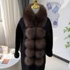 Écharpe Nouvelle Arrivée Défilé pour Femmes Mode Hiver Élégante Écharpe Double Face à Col de Fourrure pour Femmes