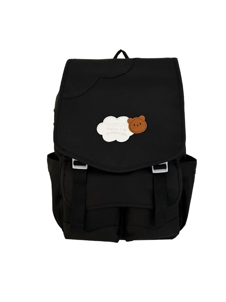 Cute Neon Color Nylon Backpack For Girls With Design For School And College
