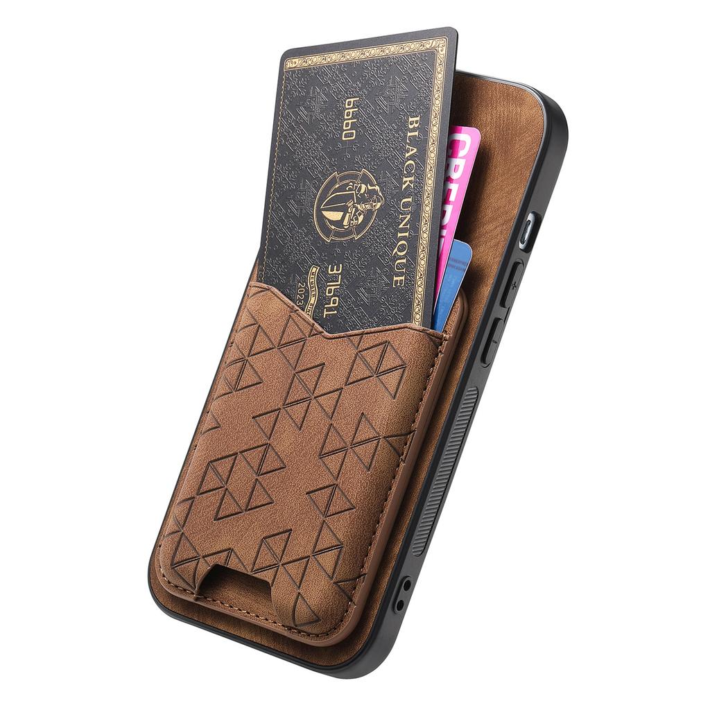 For Google Pixel 7a Case Imprinted Pattern Card Holder Kickstand Leather Back Cover