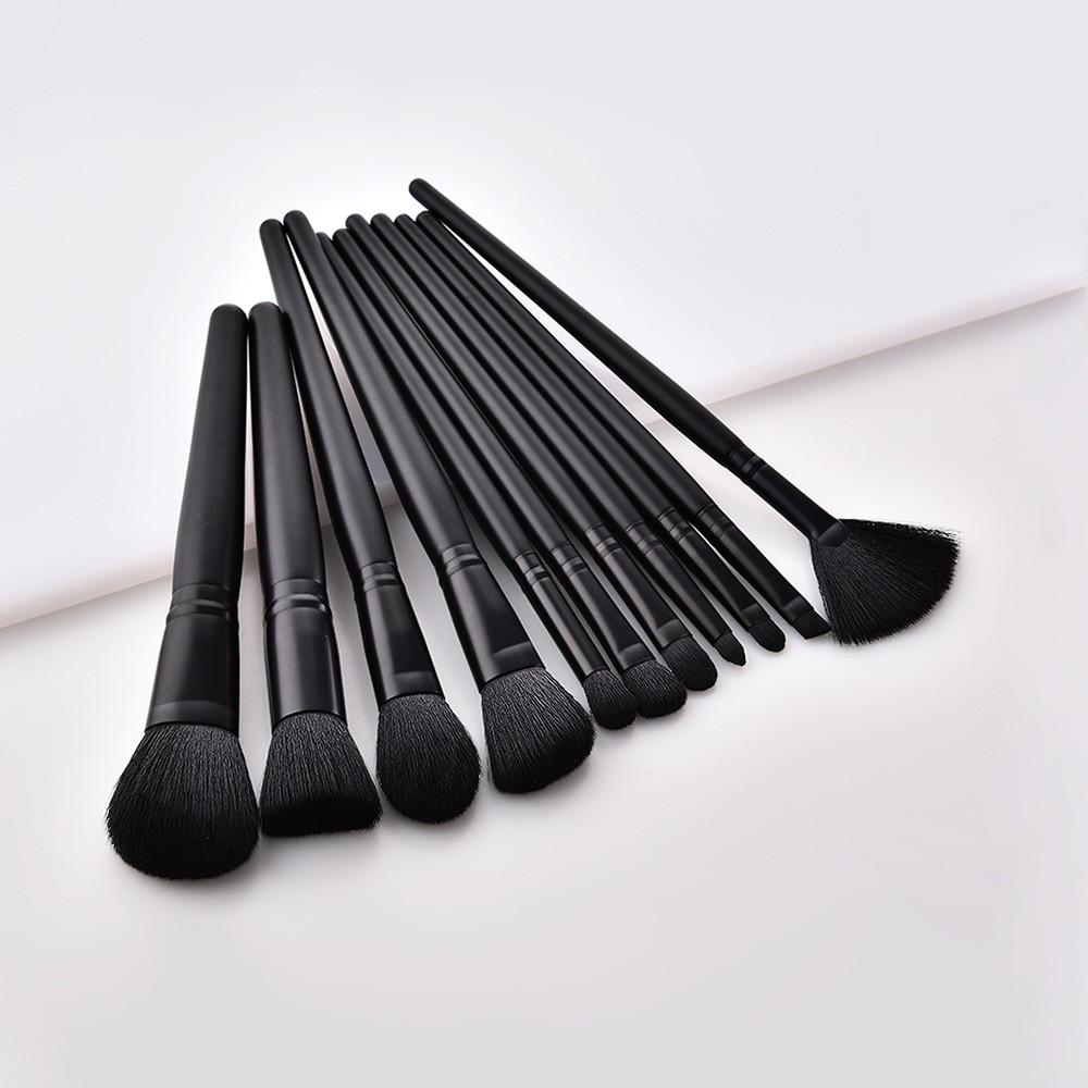 Buy 11PCS Wood Handle Synthetic Oblique Buffer Brush For Face Liquid