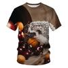 Funny Animal Hedgehog 3D Print T-Shirts Summer Oversized Harajuku Round Neck Short Sleeve Men's T-shirts