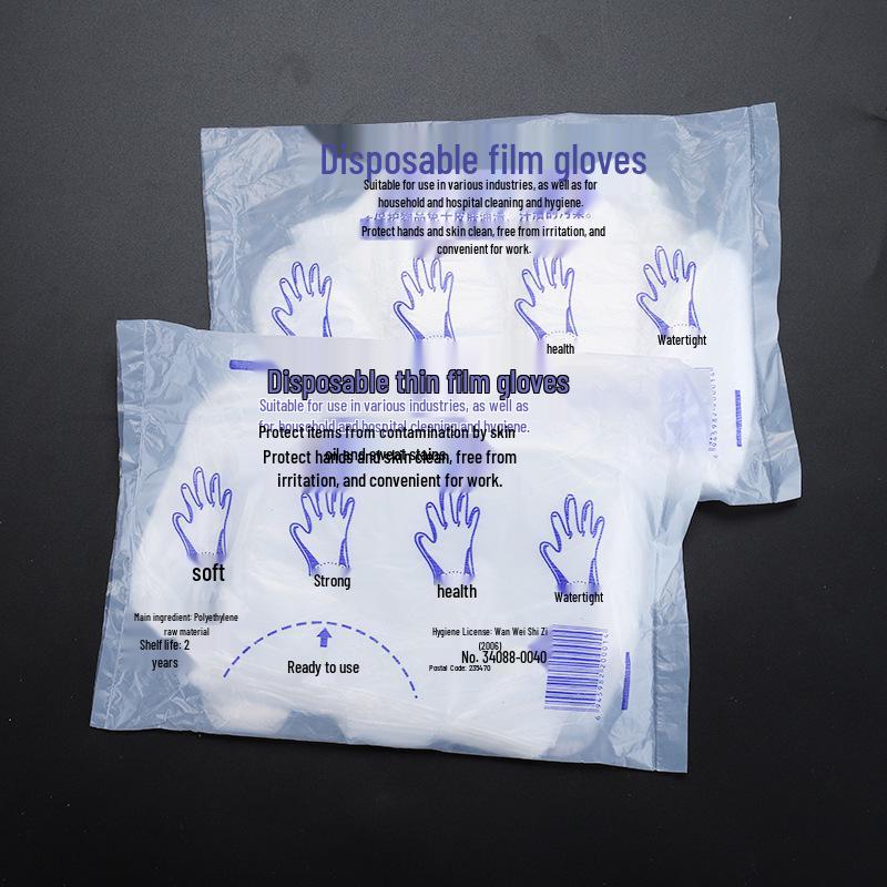 Thickened Transparent Disposable PE Gloves for Catering, Hairdressing, and Food Handling