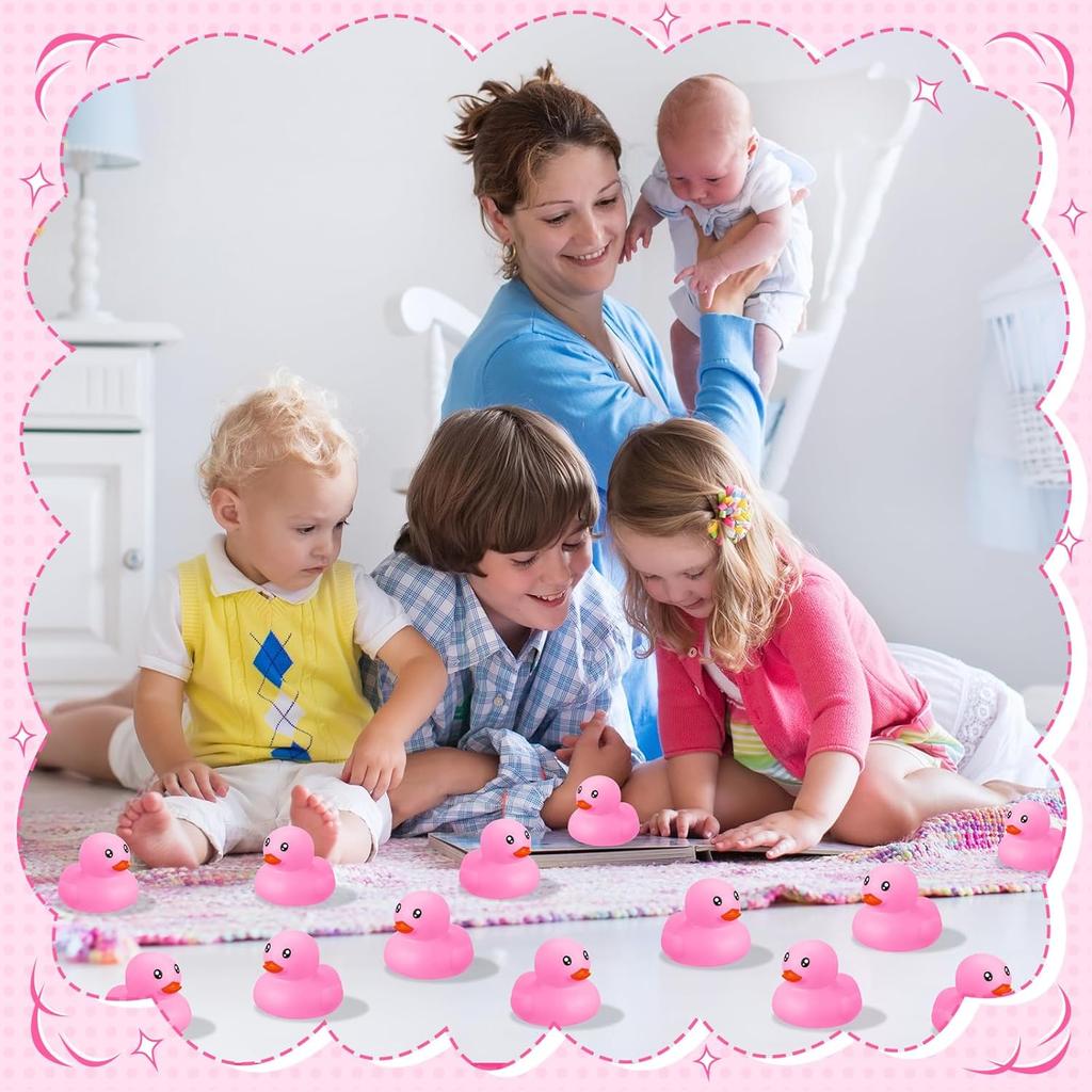 Hungdao 48 Pcs 2 Inch Mini Rubber Ducks for Kids Children Party Favors Bulk Bath Ducks Summer Pool Floating Toys Rubber Duckies Birthday Gifts for