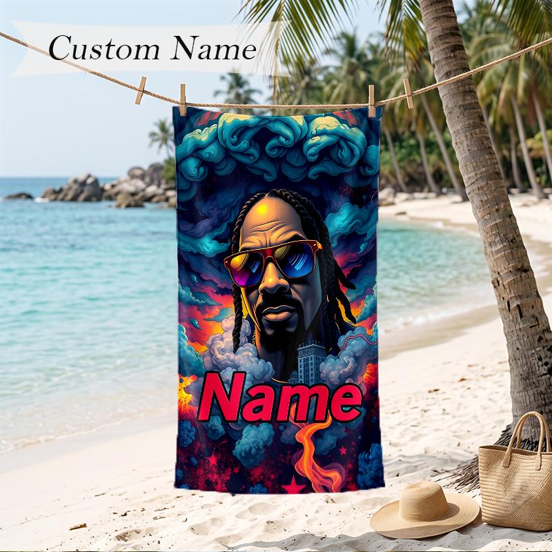 snoop dogg Custom Name Printed Beach Towel Personalized Soft Towel For Swimming Beach Travel