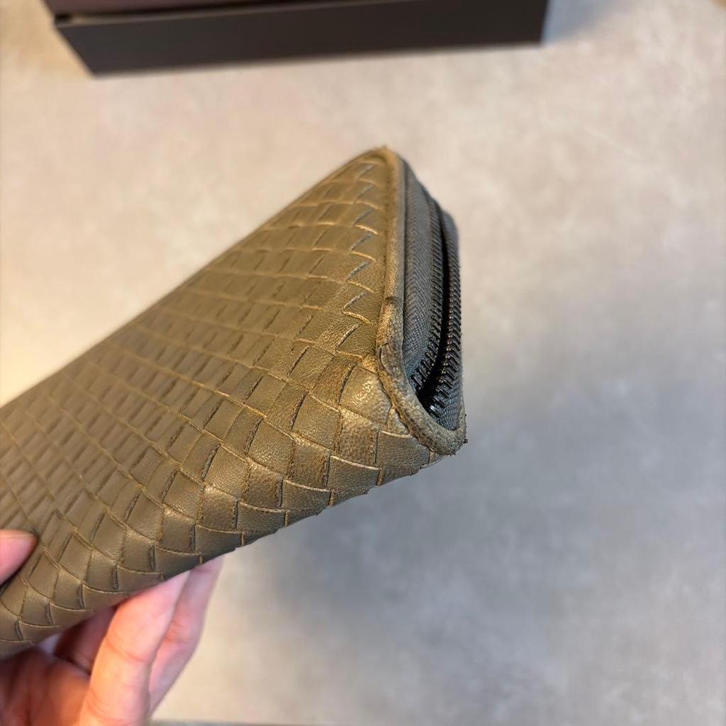 Used BOTTEGA VENETA Intrecciato Long Wallet Round Zipper