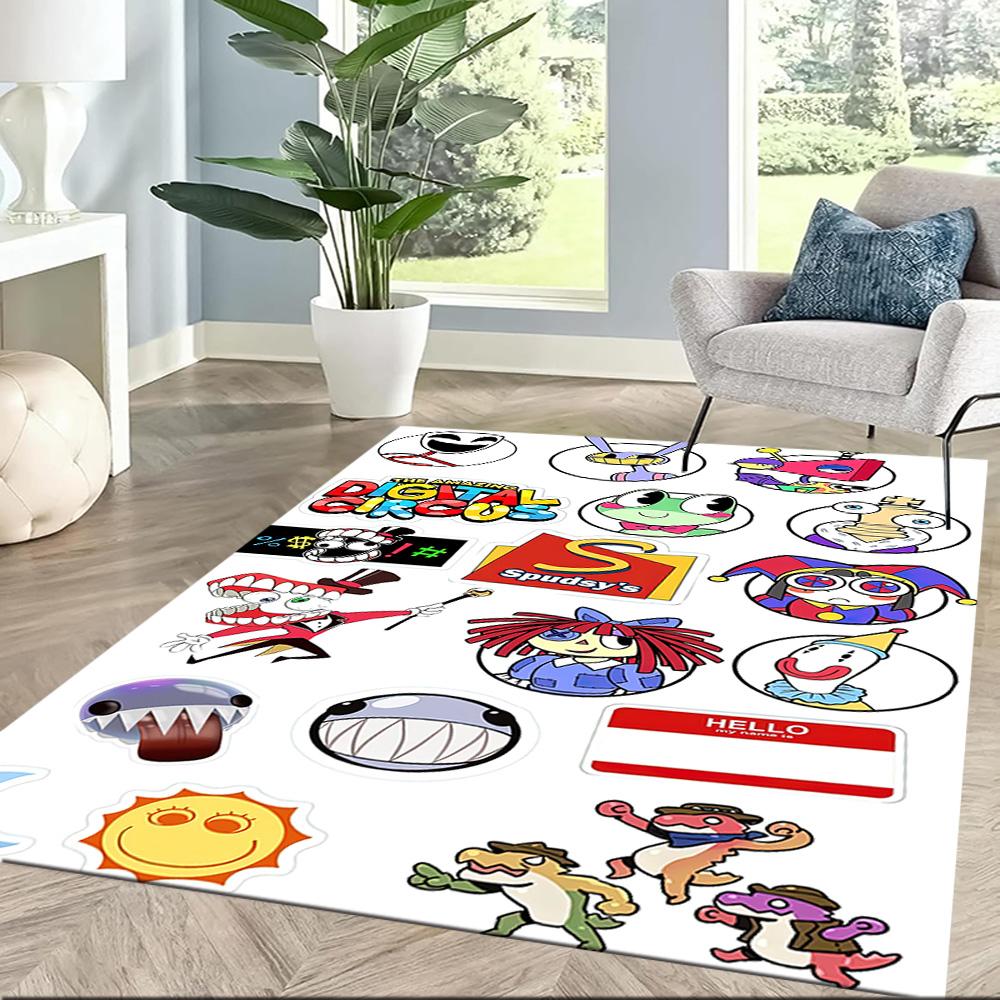Digital Circus Floor Mat Design For Dormitory Hallway Game Room Playrooms Antislip Carpet Decorate Offices Gift For Festivals