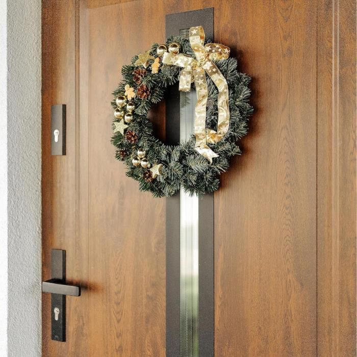 Couronne de Noël Dorée - CREATIVE HOME - Diamètre 35 cm - Décoration Extérieure et Intérieure