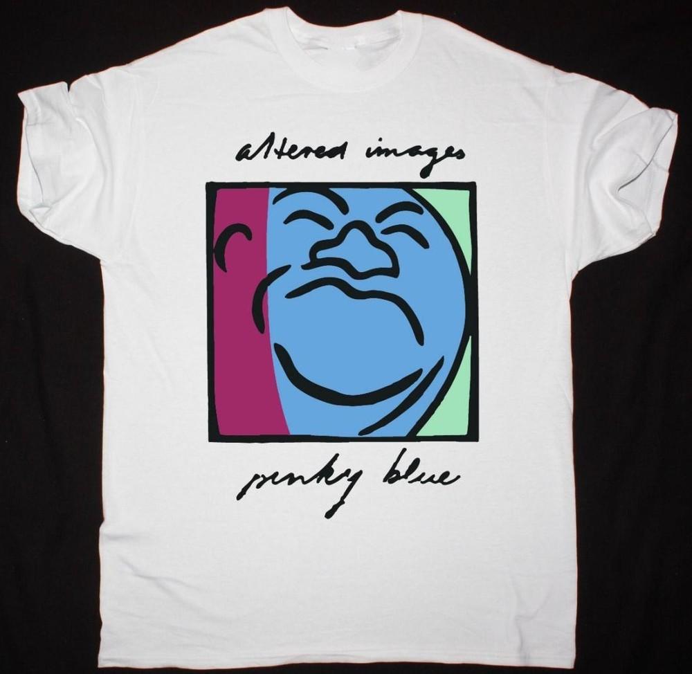 Vtg ALTERED IMAGES PINKY BLUE Cotton White For Men Full Size Shirt TT308 Unisex T-Shirt L