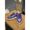 Panicalle Mario Italian Imported Cow Leather Blue Vintage Sneakers F qFo02bl