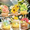 Flowers Bouquet Mini Building Block Rose Model Toy Flower DIY Assembly Decoration Educational Block Bricks Toy For Children Girl