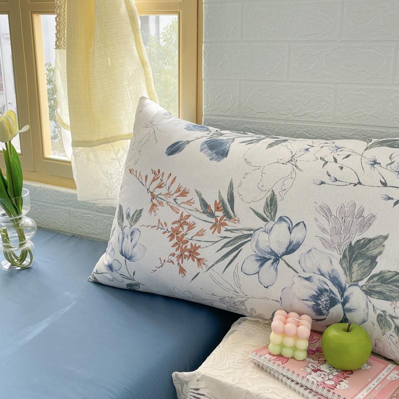 Elegant Blue Floral Pattern Duvet Cover Set 100% Cotton Soft Skin Friendly Queen Size Bedding Set Comforter Cover Pillowcases