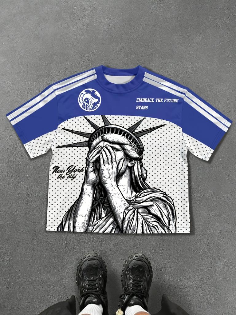 2025 Summer New sporty, casual and fashionable outdoor 3D digital printed soft comfortable and breathable men's T-shirt