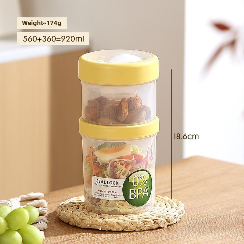 Portable Salad Bowl With Sealed Lid For Light Meals And Snacks